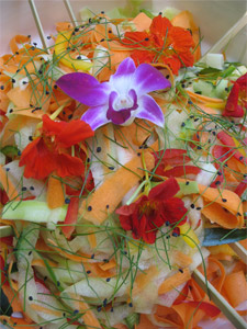Photo of Blossoms, young vegetables and wild herbs Photo of Blossoms, young vegetables and wild herbs